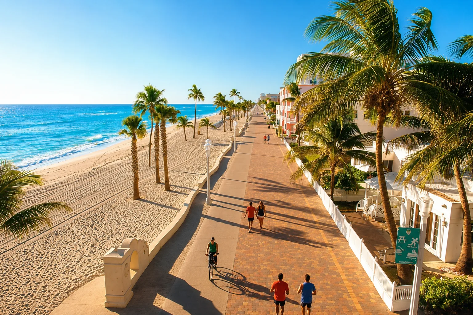 Hollywood Beach Broadwalk and beach, steps from Costa Hollywood