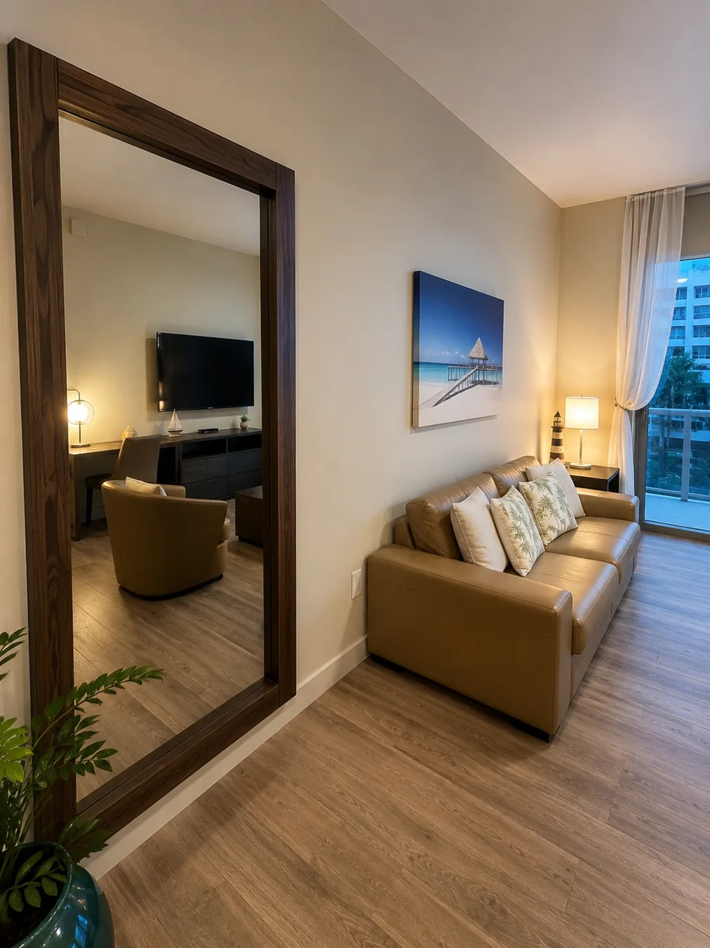 Modern apartment with balcony and partial sea view photo 12